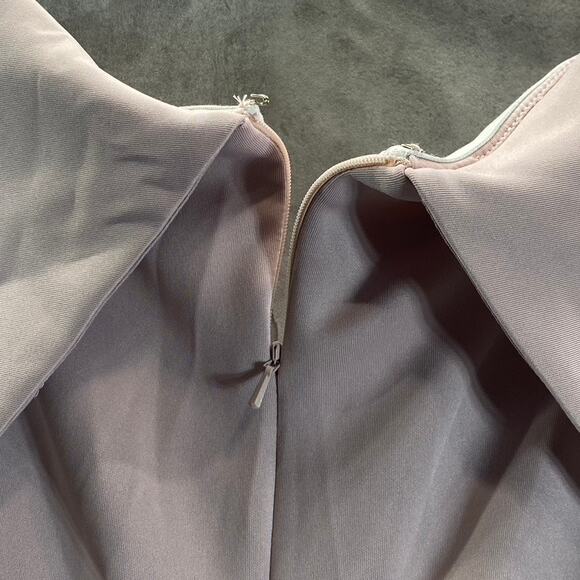 XSCAPE Women's Blush Pink Off-The-Shoulder Sweetheart Neck Ruched Gown SZ 6 - Picture 8 of 14